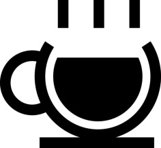 Hot Coffee In A Cup Contour Svg Vector, Free Vectors File